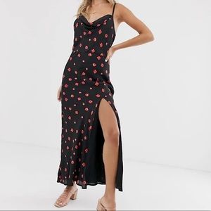 CLEOBELLA -KENT FLORAL SLIP MIDI DESIGNER DRESS